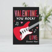 Invitation Valentine You Rock Guitare Rouge Enfants Saint Val (Debout devant)