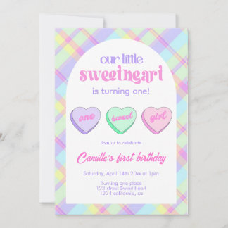 Invitation Valentine's 1st Girl Birthday Party