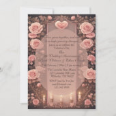 Invitation Valentines 5th Wedding Anniversary Burgundy Roses  (Devant)