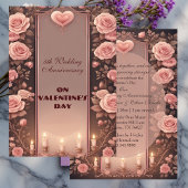 Invitation Valentines 5th Wedding Anniversary Burgundy Roses 