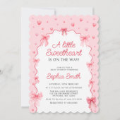 Invitation Valentines amoureuses Baby shower de cabot rose (Devant)