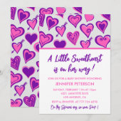 Invitation Valentines baby shower de jour Un peu amoureux (Devant / Derrière)