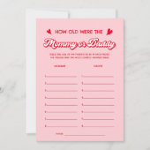 Invitation Valentines Baby Shower How Old Were They Game (Devant)