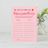 Invitation Valentines Baby Shower How Old Were They Game (Debout devant)