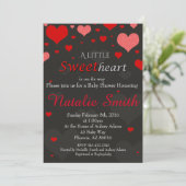 Invitation Valentines Baby shower Invitation, chérie (Debout devant)