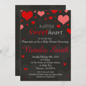 Invitation Valentines Baby shower Invitation, chérie (Devant / Derrière)