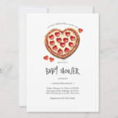 Invitation Valentines Baby shower Pizza Party (Devant)
