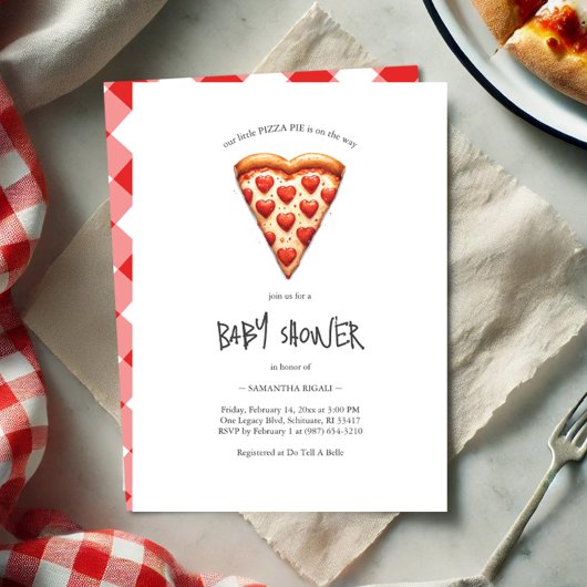 Invitation Valentines Baby shower Pizza Party