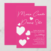 Invitation Valentines Coeurs roses Flottant Amour Mariage (Devant / Derrière)