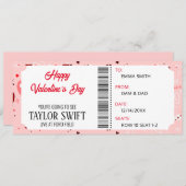 Invitation Valentines Day Concert Ticket Event Pour Lui (Devant / Derrière)