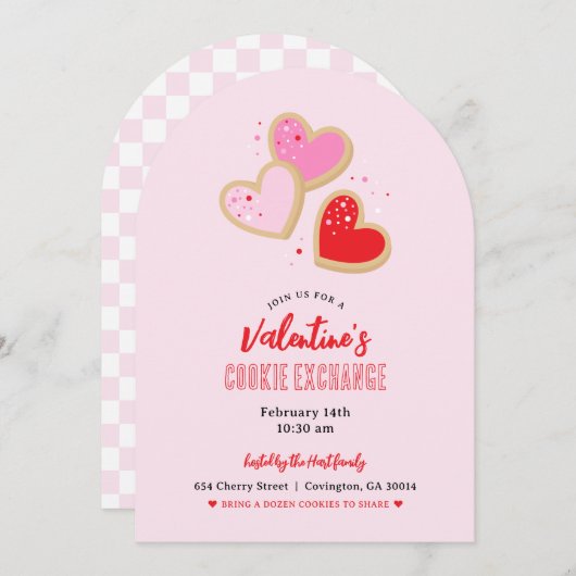 Invitation Valentine's Day Cookie Exchange Party (Devant / Derrière)
