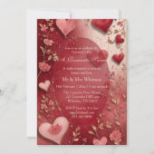 Invitation Valentines Day Couple's Romantic Soiree Red Hearts (Devant)