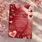 Invitation Valentines Day Couple's Romantic Soiree Red Hearts