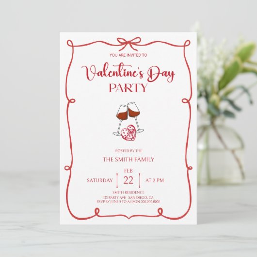 Invitation  Valentine's day party (Debout devant)