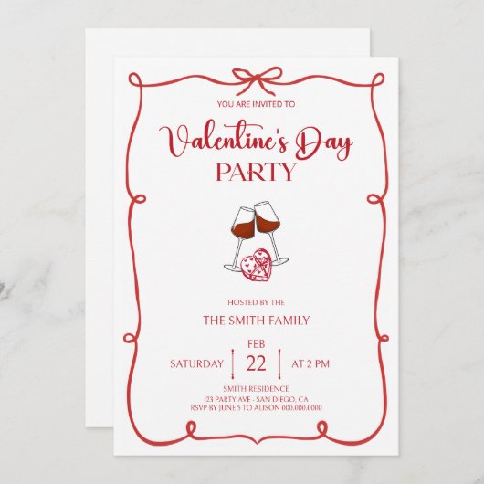 Invitation  Valentine's day party (Devant / Derrière)