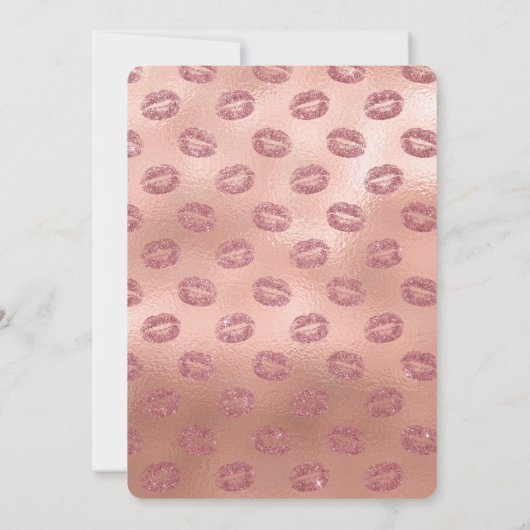 Invitation Valentine's Day Rose Gold Lips Baisers (Dos)