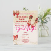 Invitation Valentines Filles Fête de nuit (Debout devant)