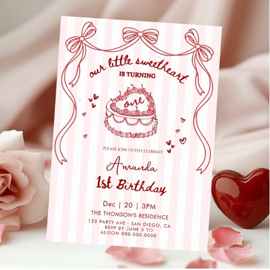 Invitation Valentines Hand Drawn Birthday