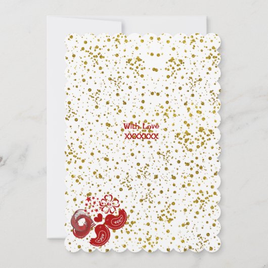 Invitation Valentines Jour Balayage Coeur Inséparables Gold C (Dos)