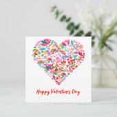 Invitation Valentines Jour Cadeaux Bonbons Coeur Conception (Debout devant)