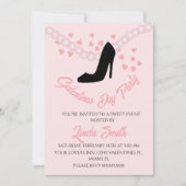 Invitation Valentines Jour Coeurs noirs roses talons (Devant)