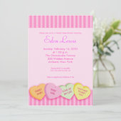 Invitation Valentines Jour Conversation Baby shower Coeur (Debout devant)