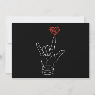 Invitation Valentines Jour I Love You Main Sign ASL Heart