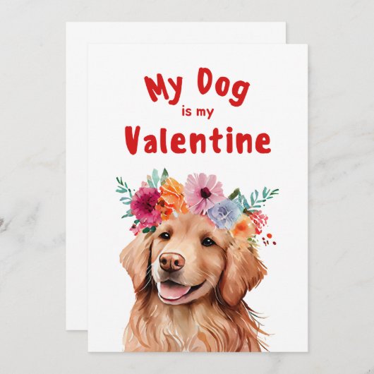 Invitation Valentines Jour Mignonne Chien Animal de compagnie (Devant / Derrière)