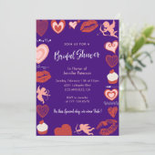 Invitation Valentines jour nuptiale douche moderne violet mig (Debout devant)