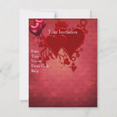 Invitation Valentines Jour Rouge Amour Coeur Ballons (Dos)