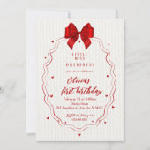 Invitation Valentines Little Miss ONEderful First Birthday (Devant)