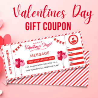 Invitation Valentine's Massage Ticket Gift Coupon Voucher,