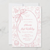 Invitation Valentines Pink Little Miss ONEderful 1st Birthday (Devant)