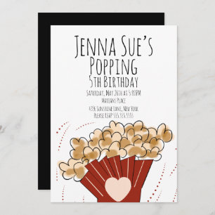 Invitation Valentines Popcorn Film Extérieur Fête Anniversair
