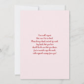 Invitation Valentines rose et rouge Baby shower fille (Dos)