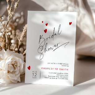 Invitation Valentines Script simple moderne Douche nuptiale