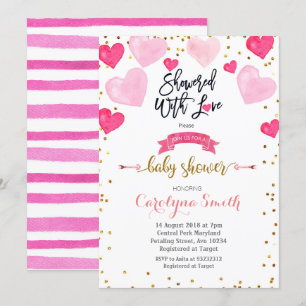 Invitation Valentines Showée avec baby shower d'amour
