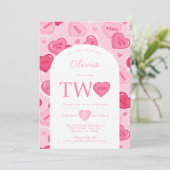 Invitation Valentines Sweetheart Candy Birthday Party (Debout devant)