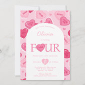 Invitation Valentines Sweetheart Candy Birthday Party (Devant)