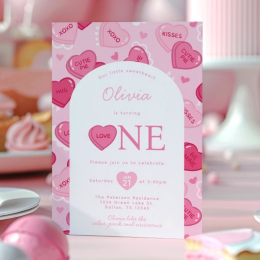 Invitation Valentines Sweetheart Candy Birthday Party