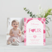 Invitation Valentines Sweetheart Candy Birthday Party (Debout devant)