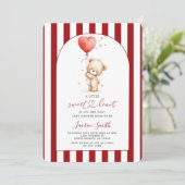 Invitation Valentines Sweetheart Teddy Bear Baby Shower (Debout devant)