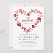 Invitation Valentines Un Petit Baby shower Coeurs Amoureux (Devant)
