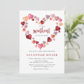 Invitation Valentines Un Petit Baby shower Coeurs Amoureux (Debout devant)