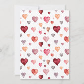 Invitation Valentines Un Petit Baby shower Coeurs Amoureux (Dos)