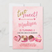 Invitation Valentines Valentine fille 2ème anniversaire invit (Devant)