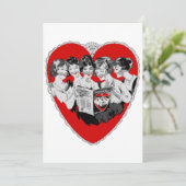 Invitation Valentines vintages jour coeur téléphone (Debout devant)