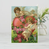 Invitation Valentines vintages Victoriennes Jour Cherub Invit (Debout devant)