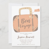 Invitation Valise amusante de bon voyage au revoir fête de dé (Devant)