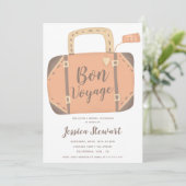 Invitation Valise amusante de bon voyage au revoir fête de dé (Debout devant)